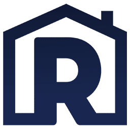 House outline with letter R inside, representing a logo design.